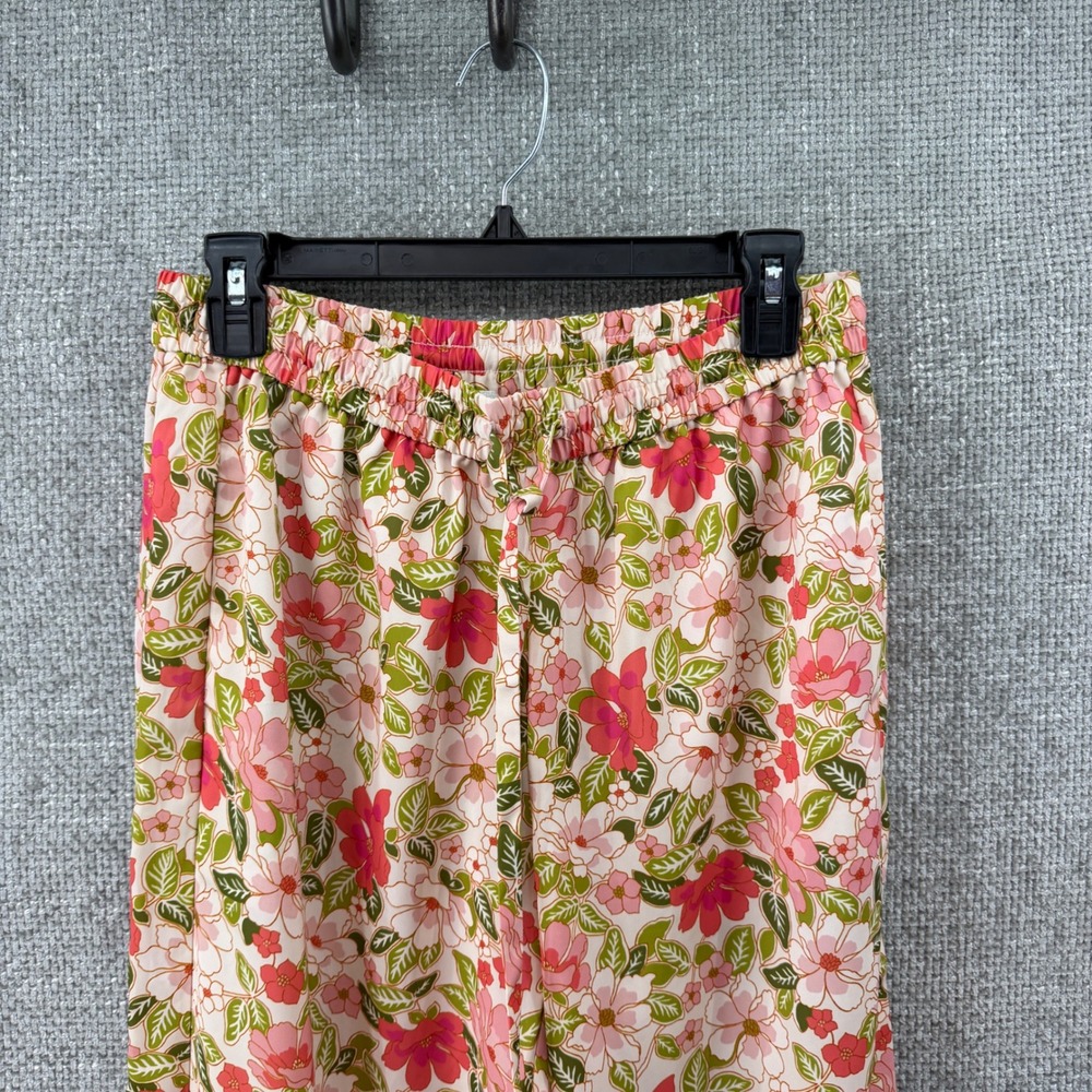 Outerknown Marlow Pant Women's Small Floral Wide Leg  Pink‎ Multi Lightweight